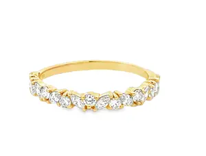 LAB GROWN MARQUISE AND ROUND DIAMONDS 1/2ctw BAND