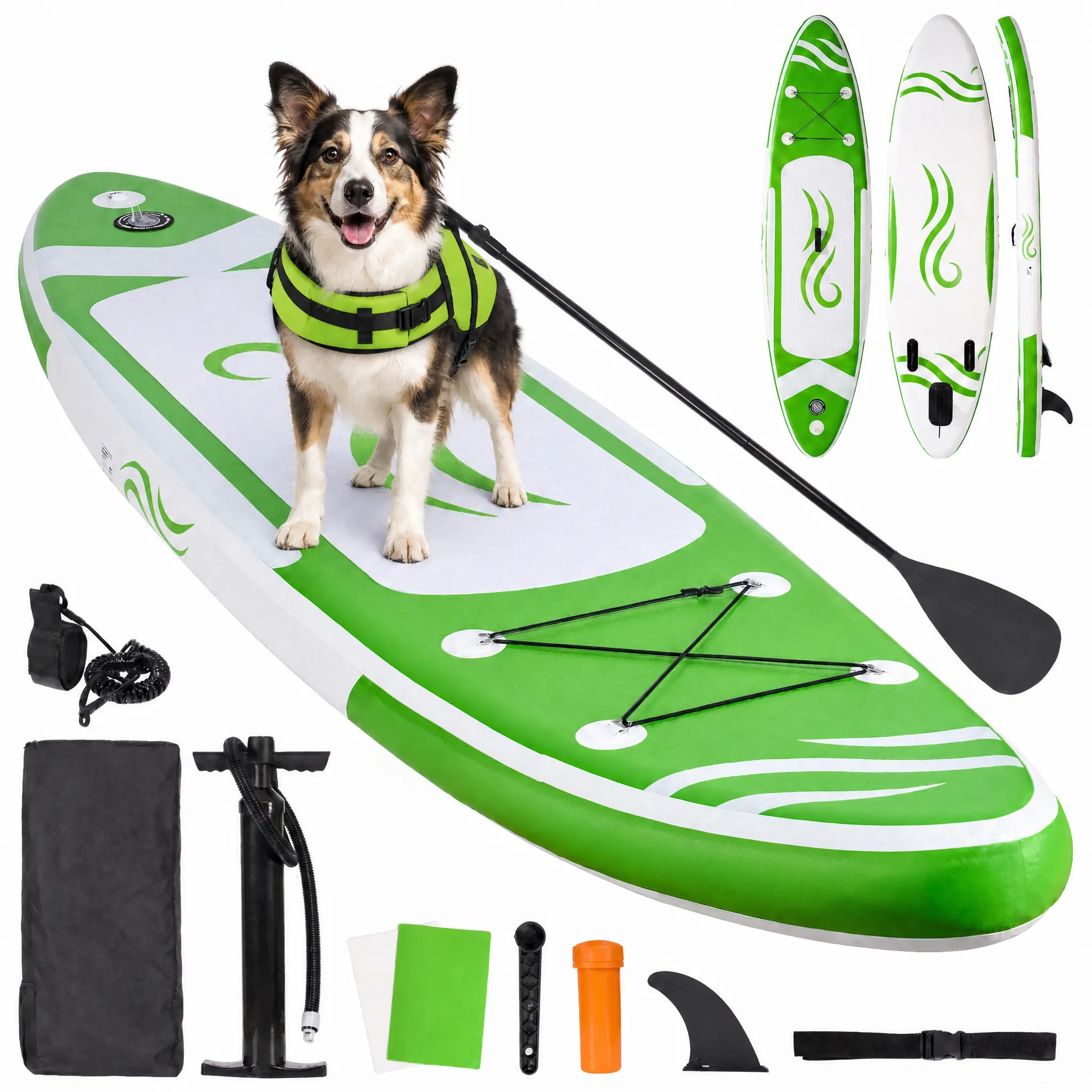 Paddle Board 10’x30’’ Inflatable Stand Up Paddle Board with SUP Board Accessories, Non-Slip Deck, Adjustable Paddle, Pump, Backpack & Leash for All Skill Level