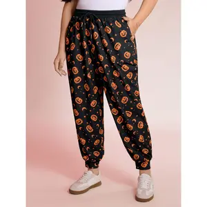 【Pocket Approved】BLOOMCHIC Plus Size Pumpkin Halloween Drawstring Jogger Pants [M-6X] 2026 Summer Vibes Swimweek