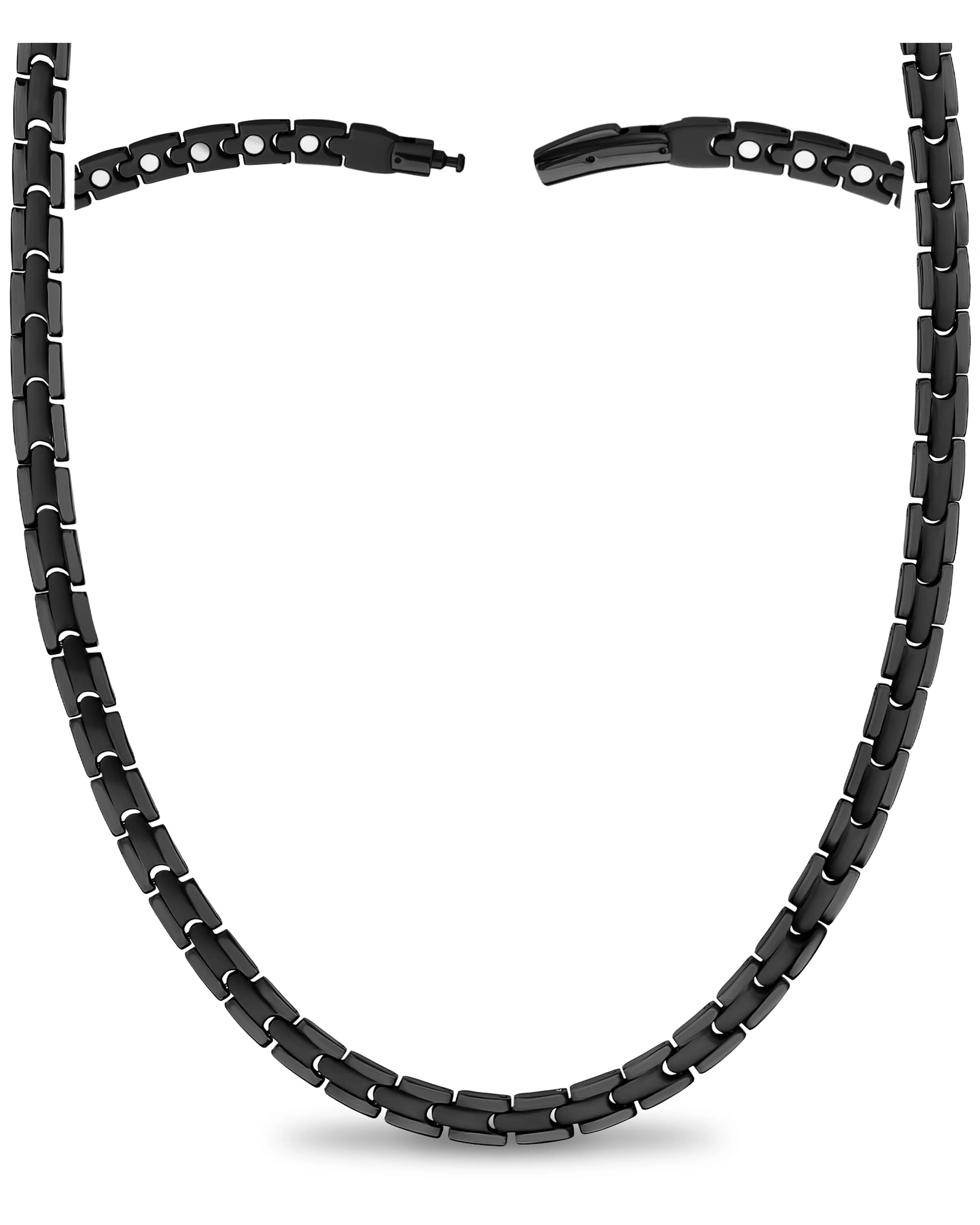 MagnetRX Powerful Black Titanium Magnetic Necklace For Men & Women