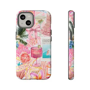 Tropical Summer Vibes Phone Case  for iPhone 11 12 13 14 Plus 15 Pro 16 Pro Max 17 Air,– Fun, Colorful & Beach-Inspired Design, Ocean, Summer Vibes, Gift for her, Aesthetic Phone Cover