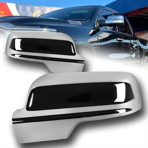 Pair of Chrome ABS Plastic Side Mirror Cover Cap Replacement Compatible With 2019 - 2026 Dodge Ram 1500 ( New Body Style, With Signal Hole )