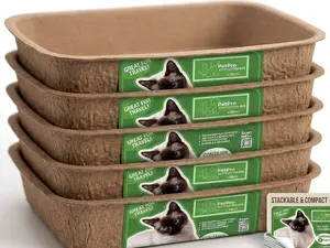 Word Travel-Friendly Disposable Cat Litter Box 5 Pack