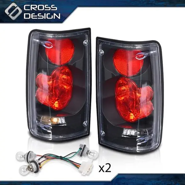 CROSSDESIGN Durable Clear Lens Rear Taillights Pair with Bulbs, Car Lighting Accessories, Carlights for 1989-1995 Toyota Pickup Truck Brake Lamps