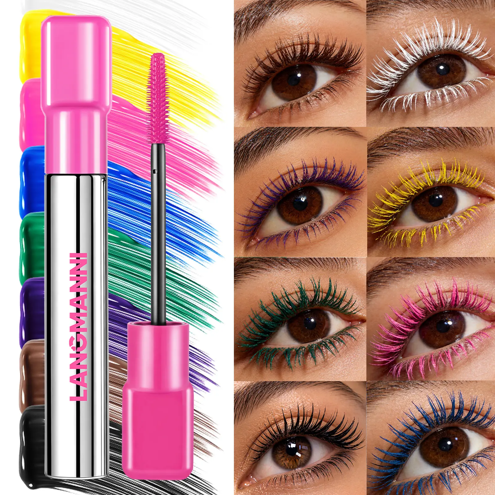 Colorful mascara curls up, slim, not easy to get dizzy, waterproof, quick drying, makeup holding and lasting mascara, Beauty Mascara, Long Lasting Mascara, Best Waterproof Mascara