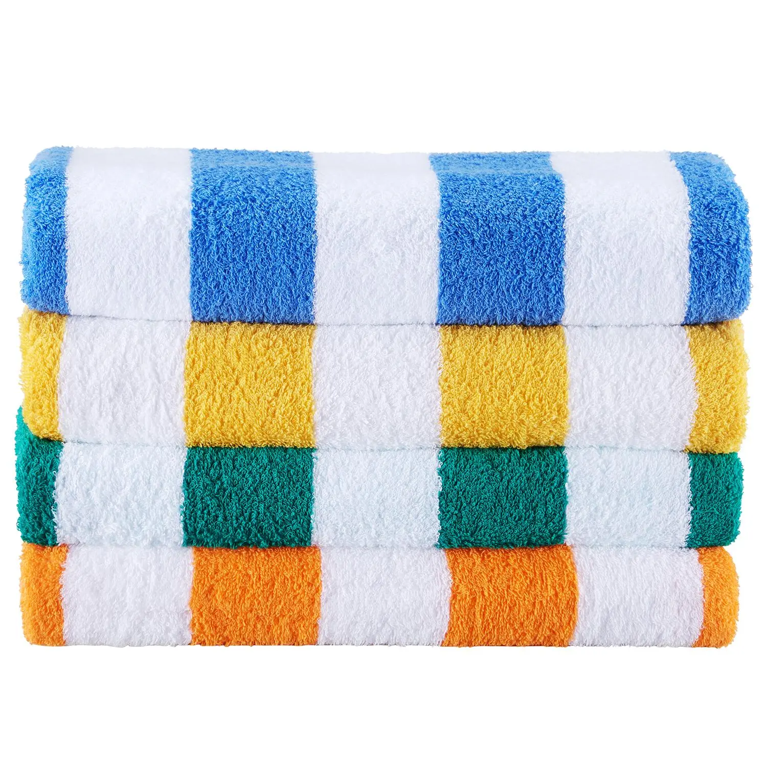 【SummerFinds】VEVOR Beach Towel,  4 Pack Oversized Beach Towels, 30 x 60 in Cabana Striped Large Pool Towel, 100% Cotton Soft and Quickly Dry Thick Swimming Towels, for Vacation, Swimming, Beaches, and Bathroom