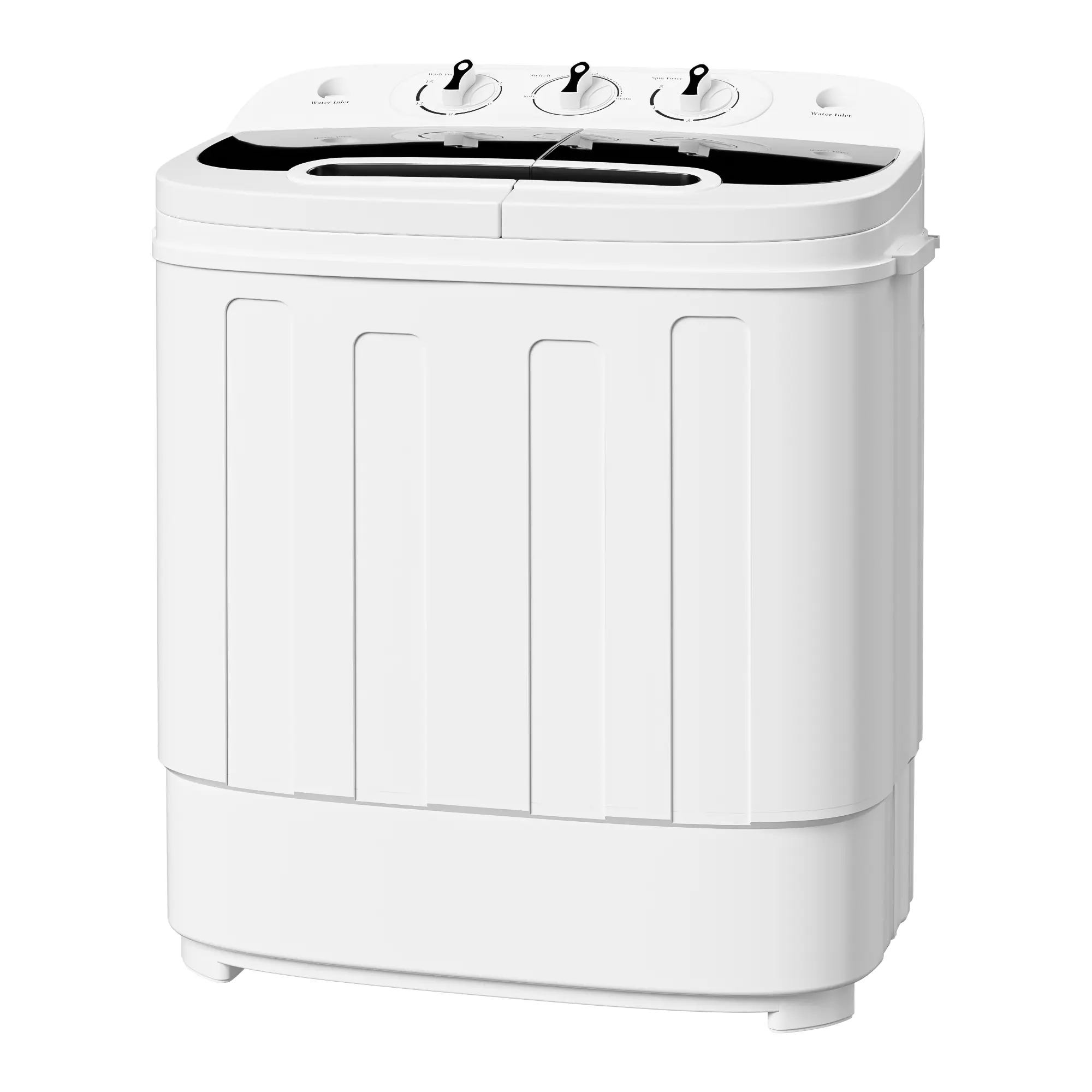 Segawe Twin Tub Portable Wringer Washer with Spin Dryer - Quiet Motor, Lightweight Corded Plastic Unit, Small Footprint, Standard Plug, Customizable Timer Settings, 23"(l)x13.5"(w)x26"(h), Compact Washing Machine for Apartments, Dorm Rooms, 23"(L) X 13.5"
