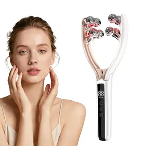 Electric Face Roller for V-Shape Contouring & Slimming, Wireless Rechargeable Face Massager for Lymphatic Drainage & Puffiness, Portable Daily Beauty Device