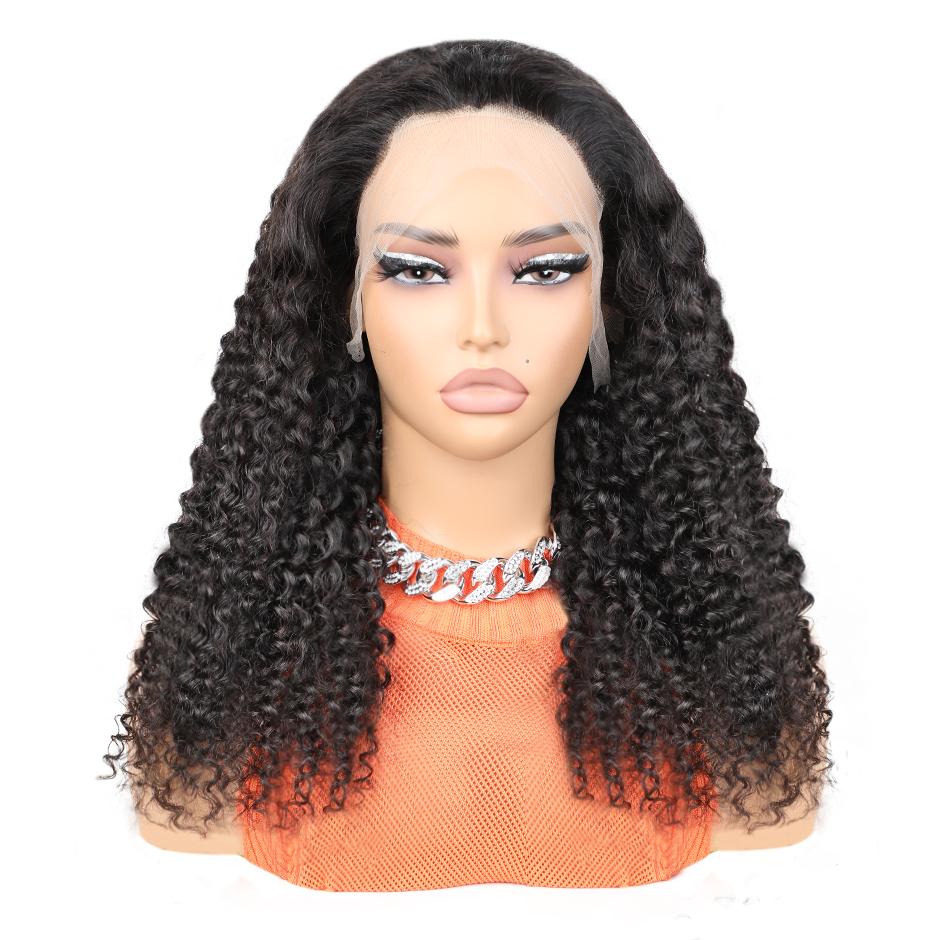 FORGIRL FOREVER Kinky Curly 13x4 Lace Front Human Hair Wigs For Black Women Pre-Plucked Afro Curly Transparent Lace Frontal Human Hair Wigs
