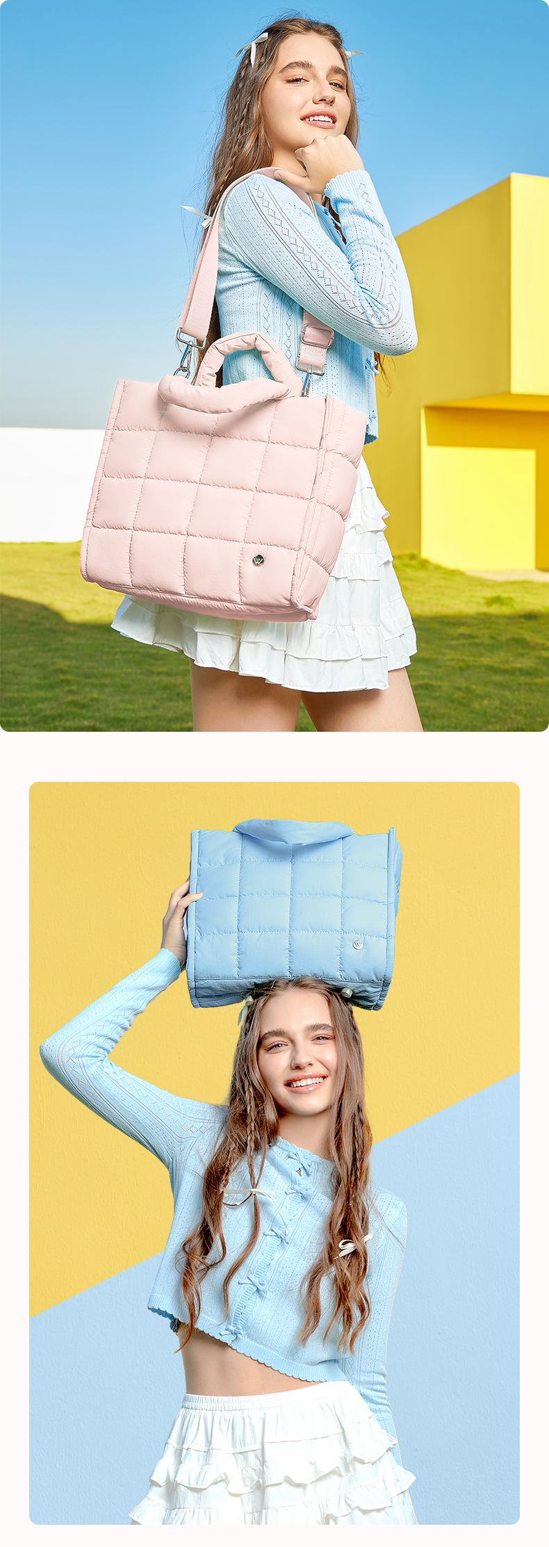 WESTBRONCO Bubble Puffer Tote Bag 2026 Spring Trendy Viral Quilted Crossbody Purse Fashion Bag for Women Mom Shoulder Handbag Work University Diaper Bag Durable Waterproof Bag Travel Essentials Purse Gift for her TikTokShopStockUp summervibes