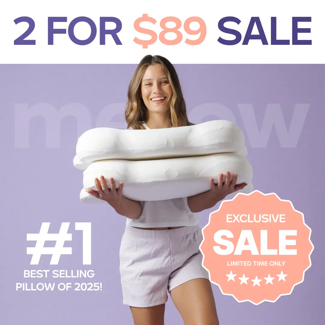 Mellow Sleep | 2 CloudAlign Pillows + 2 Free Cooling Pillowcases - Ergonomic Cervical Pillow +Dual-Height Memory Foam with Cooling Pillowcase for Side Back & Stomach Sleepers Best Pillow 2025 Awarded