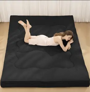 Winzoo Japanese Floor Mattress ,4" Thicken Futon Mattress Sleeping Pad, Corduroy Foldable Floor Lounger, Tatami Mat for Adults Kids Guest Room Bedroom