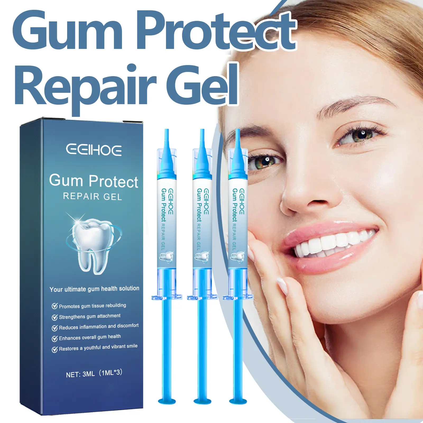 Naturally Derived Gum Repair Gel, Oral Care Treatment to Soothe Swelling and Freshen Breath with Honeysuckle & Mint, Liquid, Swollen Relief, Oral Gums, Cleansing, Extracts, 29G, Apply Then Rinse, Unscented, Contains Neither, Gum Health