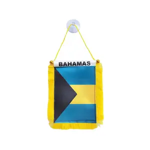 Bahamas Car Flag 4x6 With Suction Cup - Car Mini Banner, Window, Rearview Mirror Hanging