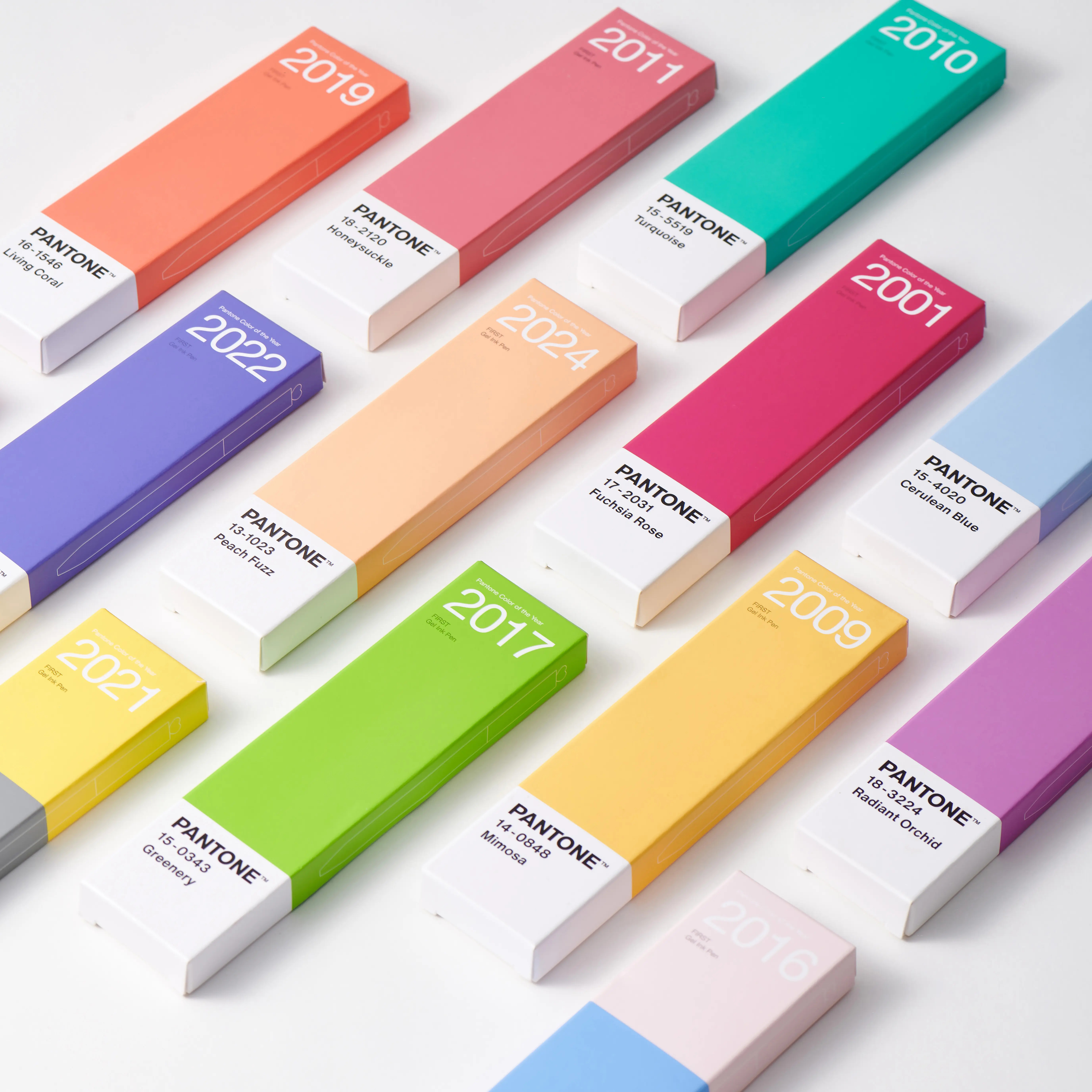 KACO x PANTONE Co-Branded FIRST Gel Pens (2 Pieces) - 0.5 mm Fine Point, Black Precise Ink, Ergonomic Design, Smooth Writing, Aesthetic Unisex Office Stationery for Unisex Users, Color-Themed Refill Compatible, Best Gift for Colleagues