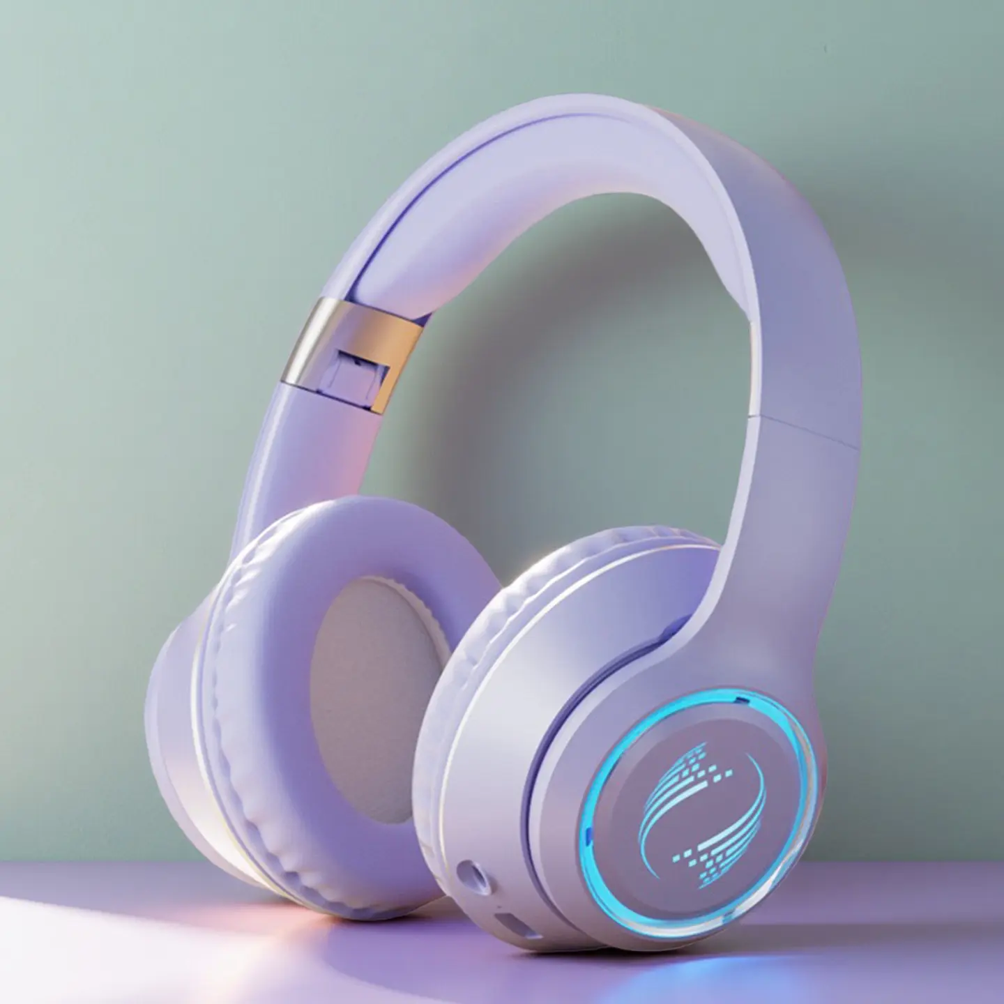 Purple Wireless Bluetooth Gaming Headphones with RGB Lights, Low Latency, Long Battery Life, Comfortable Fit, Audio Support, Bluetooth Play – Ideal for Gaming, Music & Gifting to Kids, Electronic