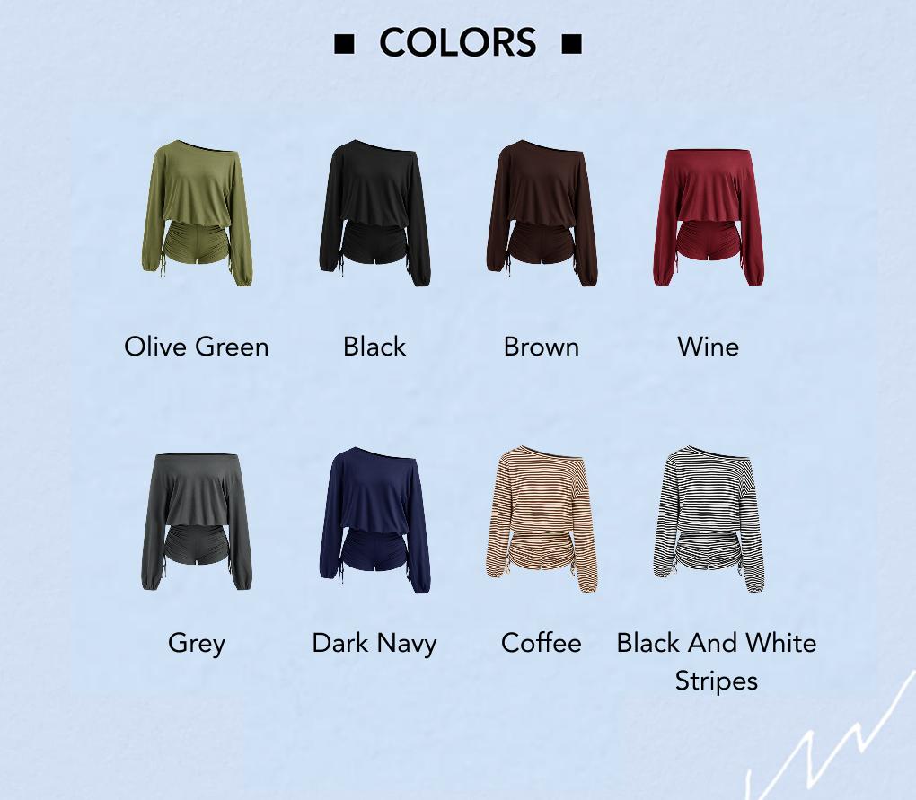 Cider Asymmetrical Neck Adjustable Drawstring Romper – Women's Comfy Casual Daily Wear, Soft Breathable Fabric, Easy to Style, Versatile for Spring/Summer/Autumn, Cute Minimalist Design, Figure-Flattering Fit