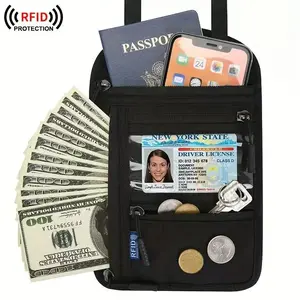 【NEW UPDATED】Neck Wallet,RFID Blocking Passport Holder, Easy to Conceal Travel Pouch,Multi-Functional Crossbody Wallet with Adjustable Neck Strap,Durable Nylon Storage Bag for Secure&Convenient Travel