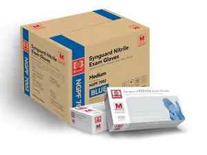Basic Medical Blue (Case of 1000) Nitrile Exam Gloves - Latex-Free & Powder-Free-For Kitchen Household Cook Dish Washing duty Hair Dyeing Beauty Salon Tattoo Home Decoration Gardening Farming Mechanics Automotive Tool, Valentine Holiday Love Gifts