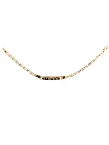Exclusive 7.5-inch bracelet in three-color gold-plated, fully customizable.