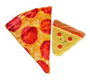 Buddy & Barney Blanket and Pillow Set Wrap A Roni Pizza Throw
