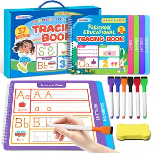 [School Must-Haves]Preschool Learning Activities-Letter Tracing Books for Kid Ages 3-5 Toddler,Handwriting Practice Learning Books for 4 Year Olds,Educational Learning Toys for 3 Year Old-Easter Gifts for Kids,Phonics Alphabet Chart,Children's Day,Markers
