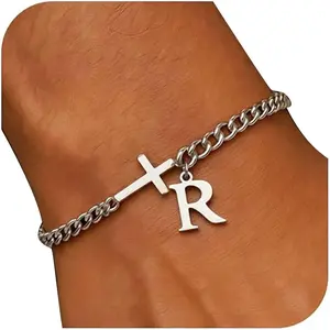 Distinctive Stainless Steel Cross Letter Bracelet/Wrist Chain