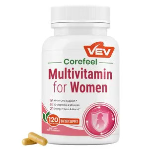 VEV Multivitamin for Women, 120 Capsules, Women's Vitamins with Vitamin A, C, D, E & B-Complex, Calcium, Magnesium, Zinc, 13 Essential Vitamins & 6 Key Minerals for Daily Nutrition, 60-Day Supply