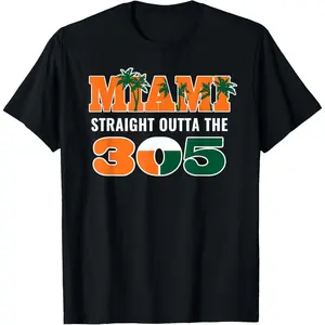 100% Cotton Straight Outta The 305 Miami Florida Pride Lifestyle T-Shirt