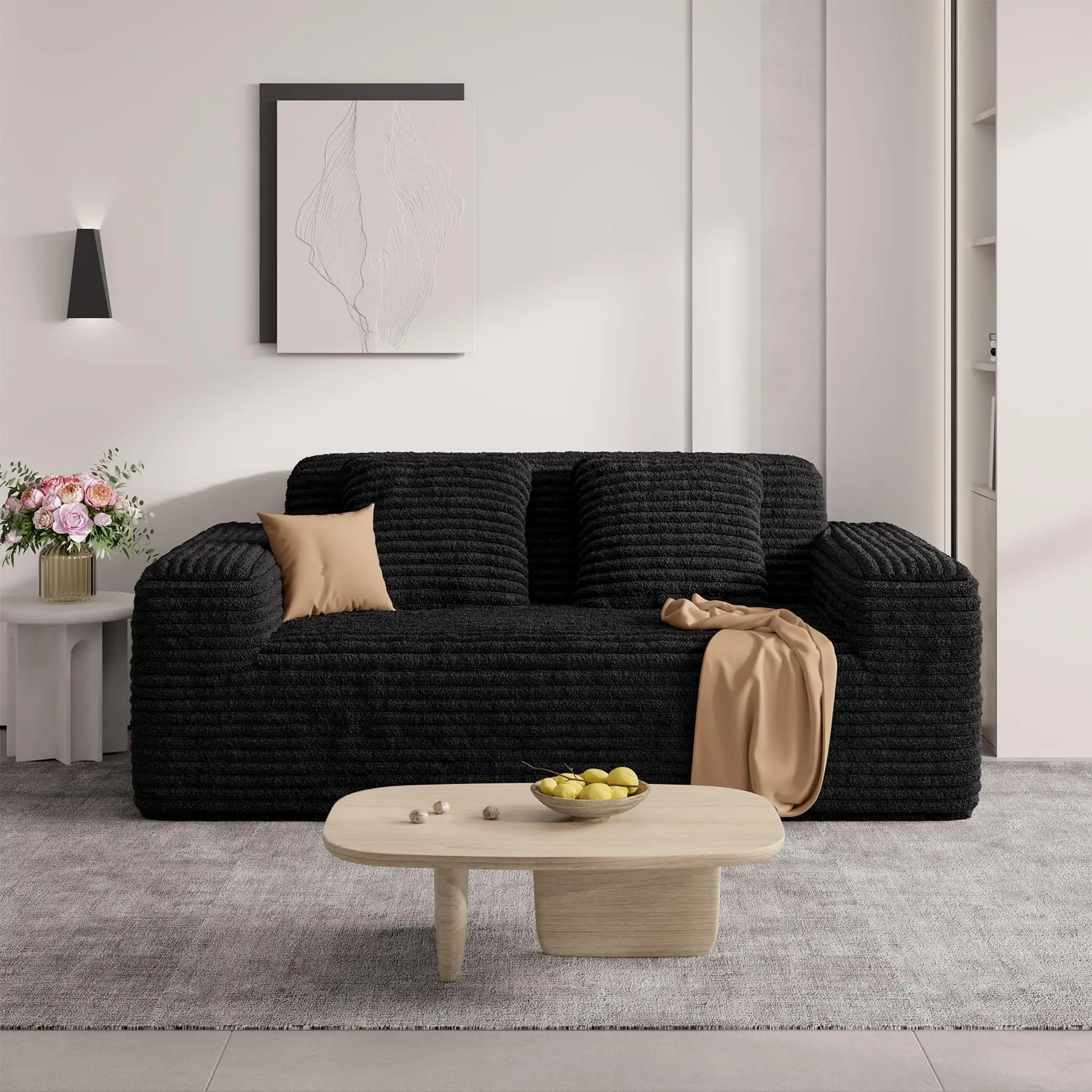 75'' Modern Cloud Loveseat Sofa, No Assembly Required Comfy Deep Seat Couches for Living Room, Bedroom, Apartment