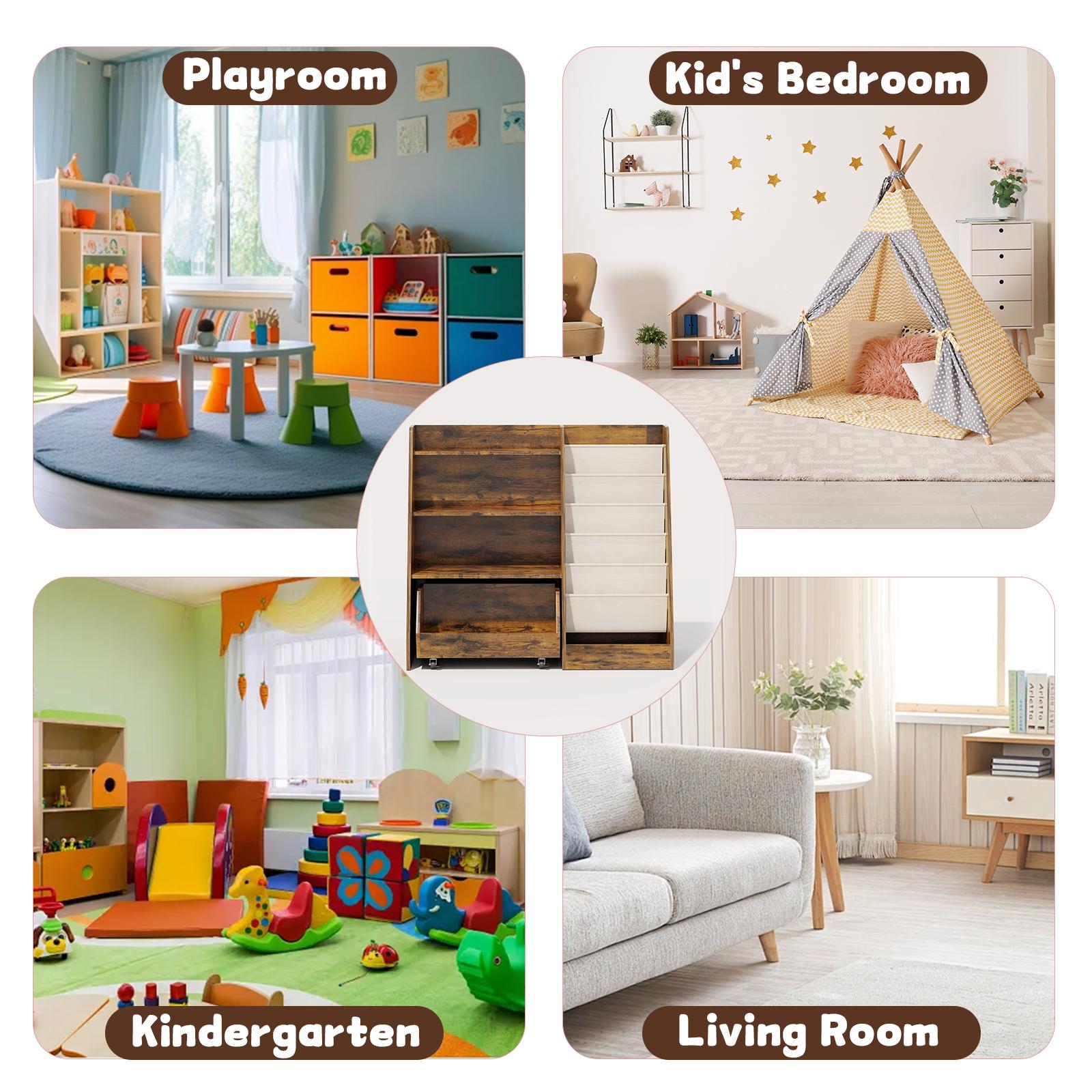 【LIVE】4-Tier Rolling Toy Storage Cabinet for Kids - 5 Layer Sling Toddler Furniture, Baby Furniture Book Rack, Organizing Nursery, Wooden Home Storage with Wheels 【LIVE】4-Tier Rolling Toy Storage Cabinet for Kids - 5 Layer Sling Toddler Furniture, Baby Furniture Book Rack, Organizing Nursery, Wooden Home Storage with Wheels