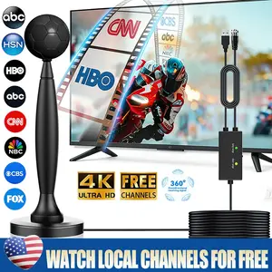 HIDB TV Antenna Digital Smart TV HD Indoor Antenna 4K 360° Signal Amplification Indoor TV Antenna Easy Installation Long Distance Reception Strong Magnetic Base No Monthly Fees for Installation Ultra Long Reception Distance for Outdoor Use