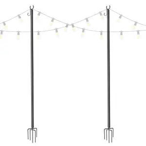 Yescom 10 ft Aluminum Poles with Hook & Stakes