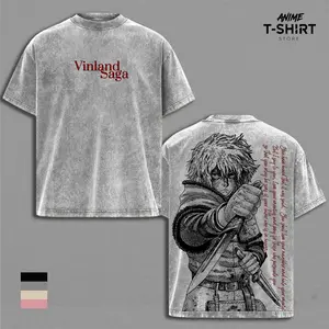Vinland Saga Thorfinn Graphic Tee, Vintage Washed Cotton, Unisex Oversized T-shirt, Dark Aesthetic with Viking-Inspired Sword Design, Powerful Quote for Anime Fans