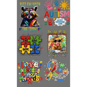 AUTISM (14) PREMADE GANGSHEET - 22X36 DTF TRANSFERS - DIRECT TO FILM