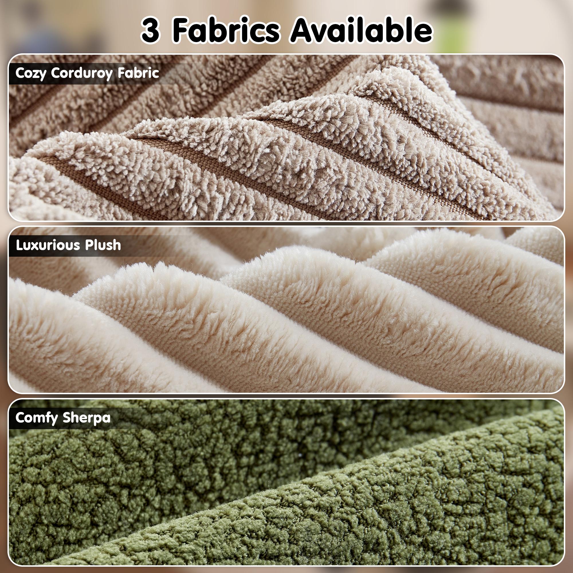 【2 Packages Shipping】Ovios 106" Plush Corduroy Cloud Velvet Modular Boneless Couch with Chaise & Ottoman, No Assembly Required - L/U-Shaped Sectional Sofa Set with Flexible Configuration - 107"W x 69.5"D x 30"H, 3 Seater 【2 Packages Shipping】Ovios 106" Plush Corduroy Cloud Velvet Modular Boneless Couch with Chaise & Ottoman, No Assembly Required - L/U-Shaped Sectional Sofa Set with Flexible Configuration - 107"W x 69.5"D x 30"H, 3 Seater