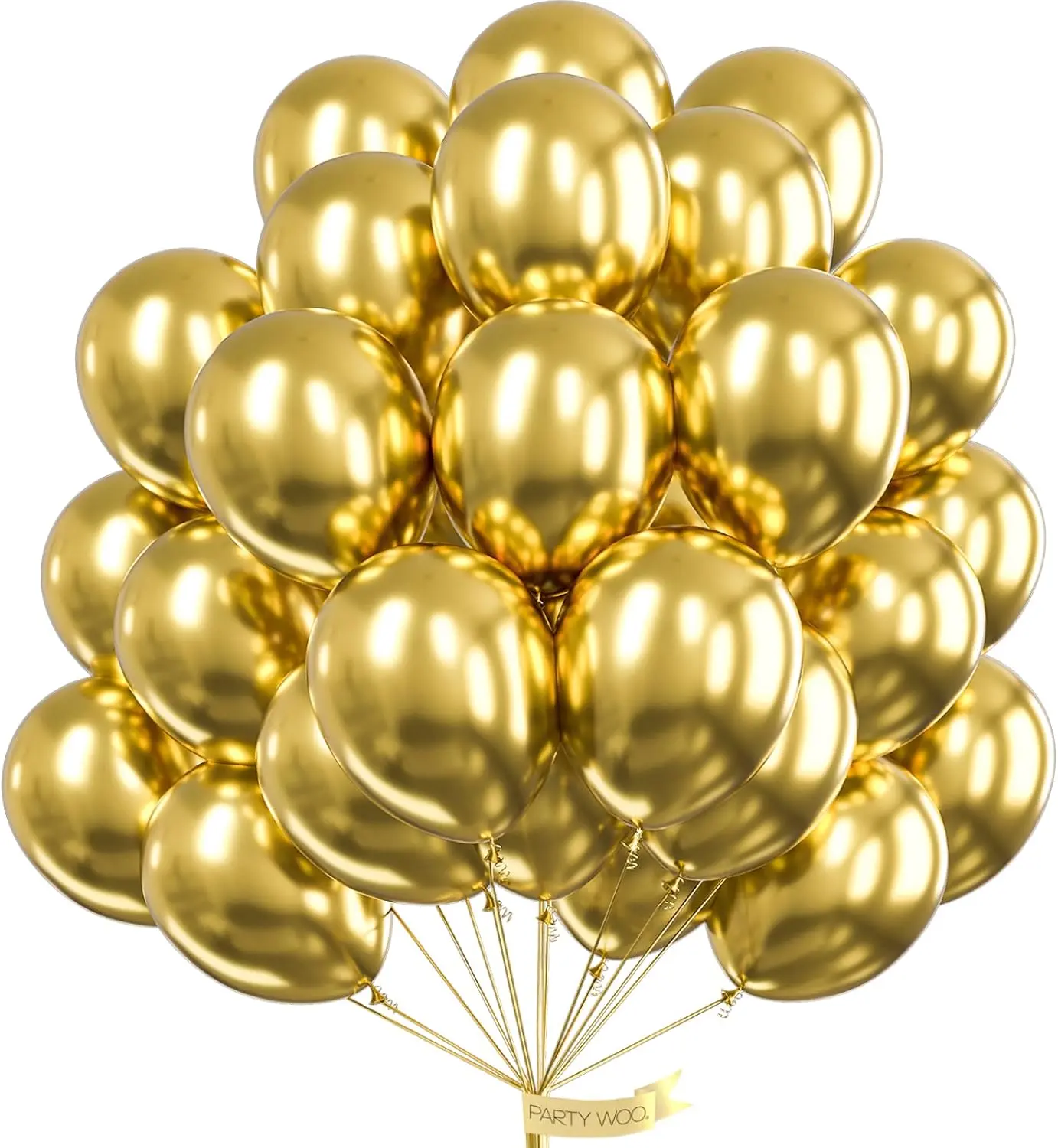AsBalloon 50Pcs 10 Inch  Gold Thick Latex Balloons High Elastic Resistant Not Easy To Break For Birthday Wedding Anniversary Graduation Holiday Party Backdrop Decor MetallicGoldBalloons SolidColorBalloonSet LuxuryPartyDecor