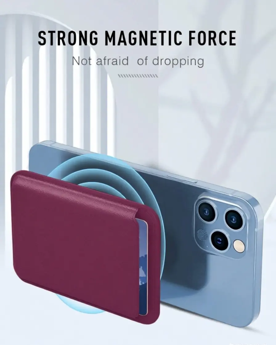 Minimalist magnetic phone wallet, suitable for both men and women.MagSafe Wallet, Magnetic Ultra-Thin Phone Wallet, 3 Card Slots, Compatible with iPhone 17/16/15/14/13/12 Pro Max Plus Air Series, RFID-Blocking Synthetic Leather, Purple