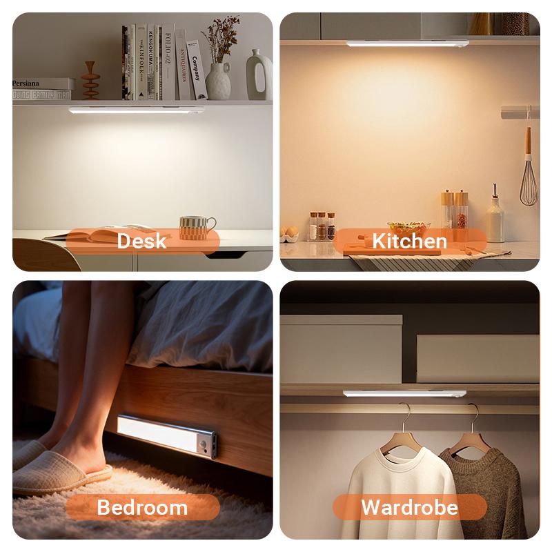 8 Packs Under Cabinet Lighting Wireless, Rechargeable Battery Motion Sensor Light Indoor, Stick On Magnetic Closet Lights, Under Counter Lights for Kitchen, Stairs
