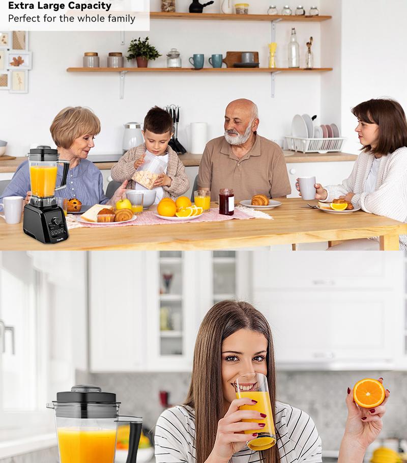 SUSTEAS Professional Blender 1200W – Crush Ice, Smoothies & More – 9-Speed Settings + Pulse – 65oz Large Capacity