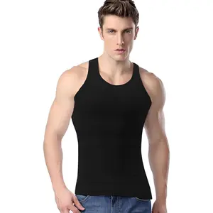 Gynecomastia Compression Shirts, Mens Slimming Body Shaper Vest, Tummy Control Undershirts Menswear Clothes Corset Nylon Tank Top Fitness