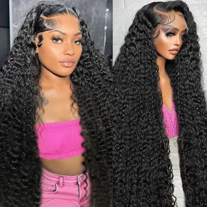 gk 28-Inch 13x6 HD Lace Front Wig, 180 Density Curly Wave Brazilian Human Hair, Glueless Pre-Plucked for Black Women (True-to-Natural Look)