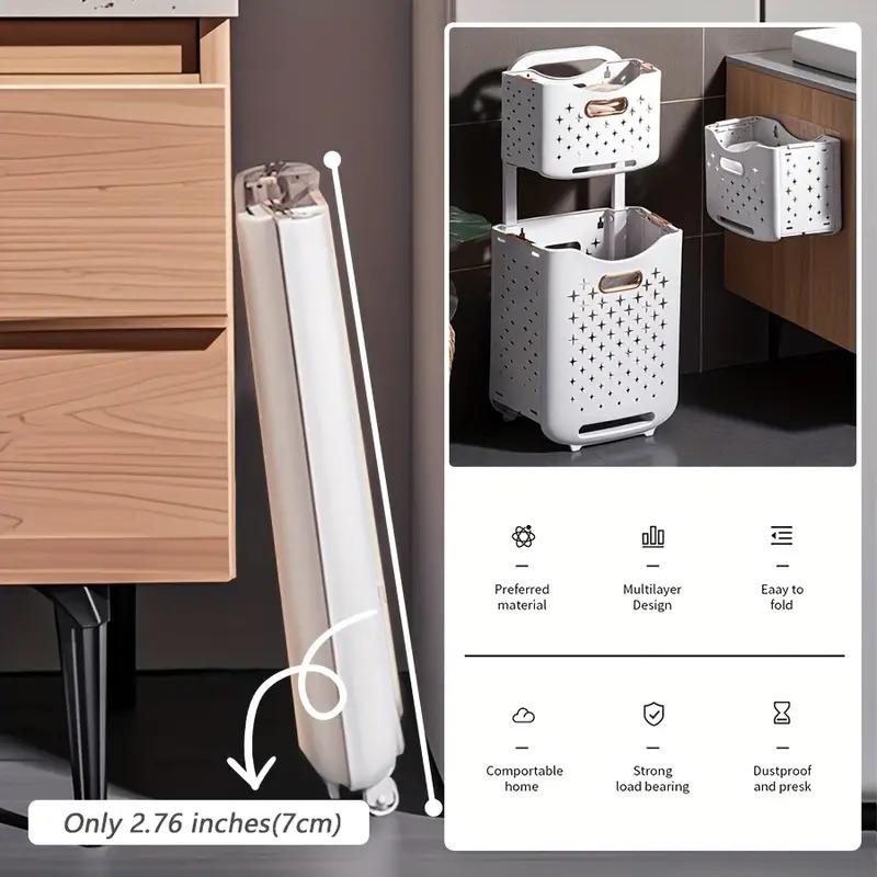 Foldable Rolling Storage Basket with Wheels - Extra-Large Capacity, Wall-Mountable, Space-Saving Organizer Laundry Room, Bedroom, Closet, And Small Spaces Laundry Basket- Stackable And Foldable Storage Bin for Home, Office, And More, Shelf Baskets Foldable Rolling Storage Basket with Wheels - Extra-Large Capacity, Wall-Mountable, Space-Saving Organizer Laundry Room, Bedroom, Closet, And Small Spaces Laundry Basket- Stackable And Foldable Storage Bin for Home, Office, And More, Shelf Baskets