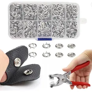 100 Sets Metal Snap Buttons Kit with Fastener Pliers Press Tool Snap Fasteners for DIY Crafts, Clothing, Hats, Sewing, and Fabric Projects