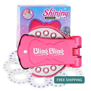 Hair Gem Stamper with 180 Gems - Glitter Diamond Styling Tool for Girls & Women | DIY Bling Hair & Clothes | No Heat Magic Gift Set | Birthday Gift