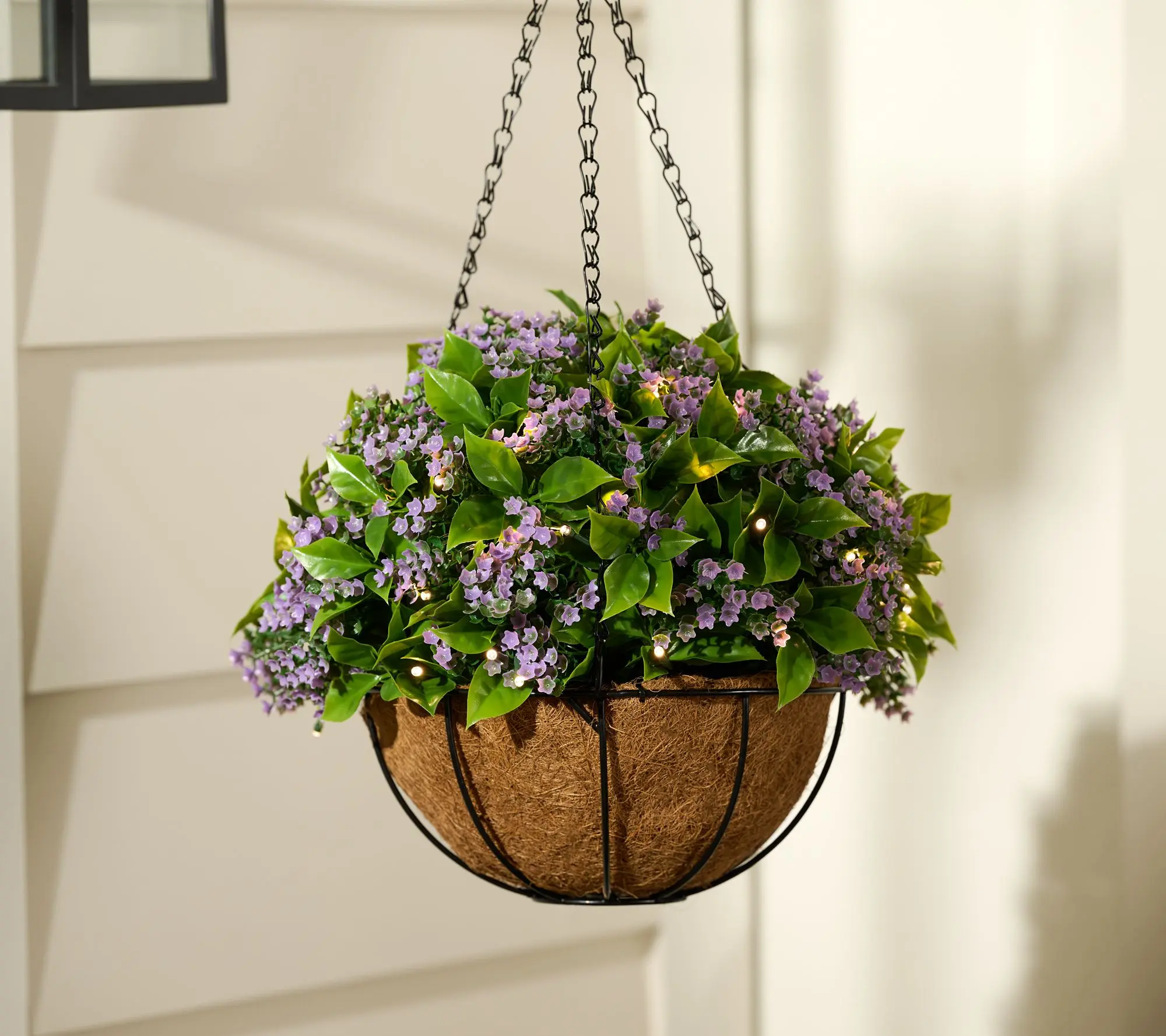 Bethlehem Lights Illuminated 15" Wispy Floral Hanging Basket