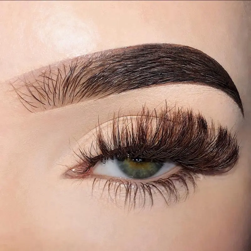 “Sugar Baby” Brown Fluffy Mink Lashes 1 Pair High Quality False Strip Reusable Lightweight Eyelashes Wispy Full Volume Extensions For Beginners Makeup