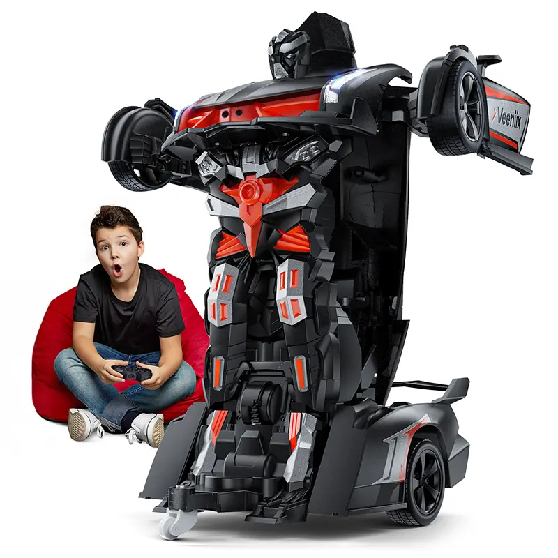 Veeniix V992 Transform Remote Control Car,Transform Robot RC Cars,1:14 Scale,2-in-1 Robot Toy Car with Sound & Light Effects,Gesture Sensing,Automatic Deformation,Birthday Gift Toys for Boys and Girls Cars Kids