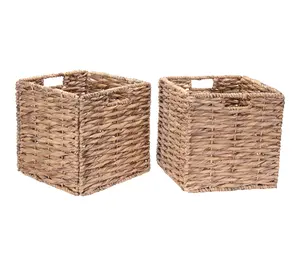 Villacera 12" Square Handmade Twisted Wicker Foldable Storage