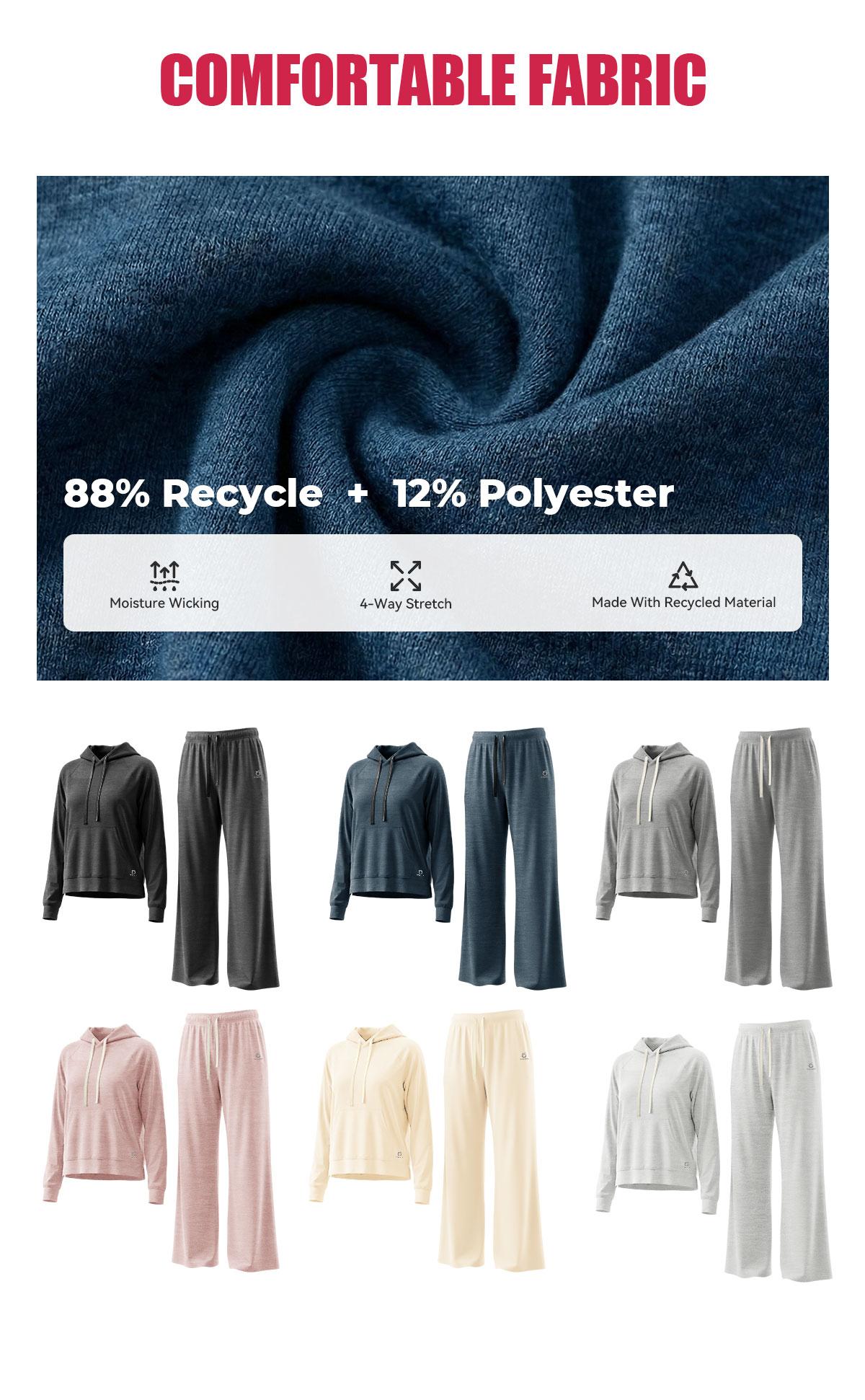 SHOWITTY Women's 2 Piece Sweatsuit – Casual Long Sleeve Hoodie & Loose Wide Leg Sweatpants with Pockets